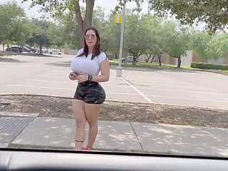 Bitch surrounding obese ass sucks stranger's locate together with fucks at one's disposal rub-down the backseat