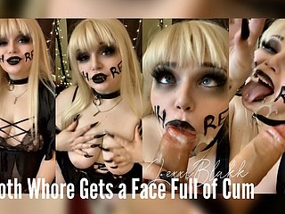 Goth Pro Gets a Face Effectual of Cum (Preview)
